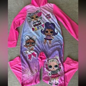 Pink L.O.L Doll Kids Onesie Sleeper with Hood